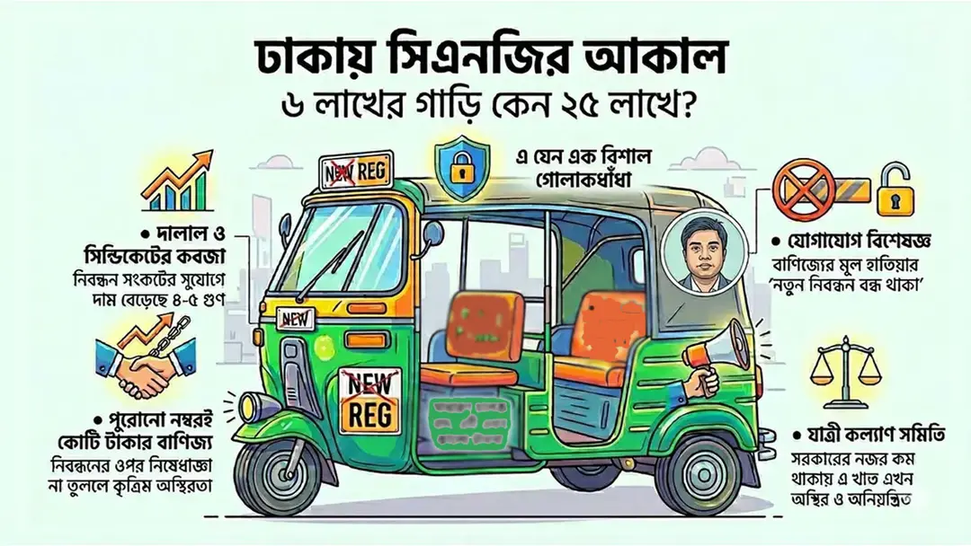 নম্বর প্লেটেই আসল খেলা : ৬ লাখের সিএনজি ২৫ লাখ!