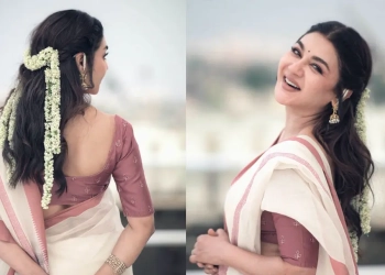 শাড়ি-গাজরায় স্নিগ্ধ জয়া, ক্যাপশনে ‘পিরিতের বেদনা’